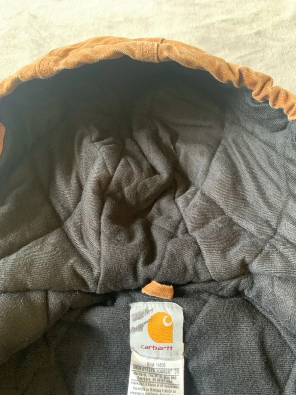 Carhartt Kids Tan Hooded Puffer Jacket